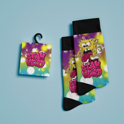 Чорапи Madcolors - Sponge Stay Weird Pink